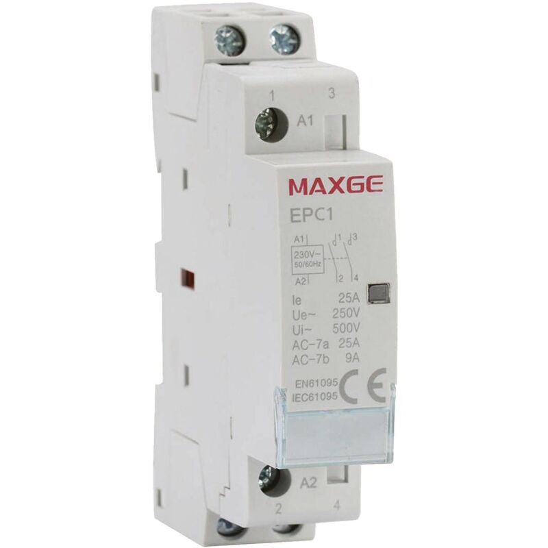 

Contactor MAXGE 2P-25A-230V AC .1NC+1NO - 1NC+1NO
