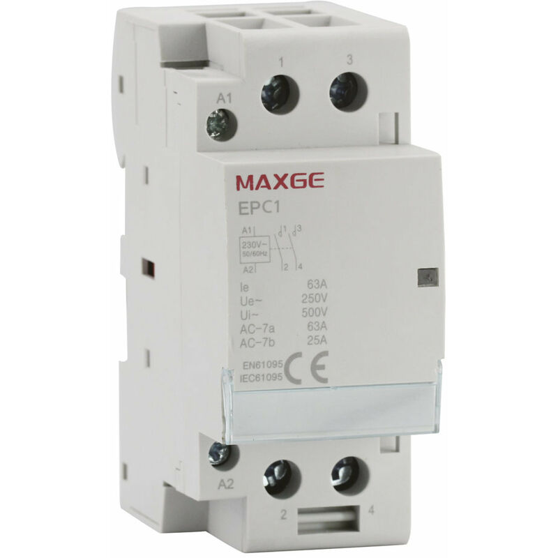 

Maxge - Contactor modular SGC1 2P 220V AC-2NO Blanco 25 A