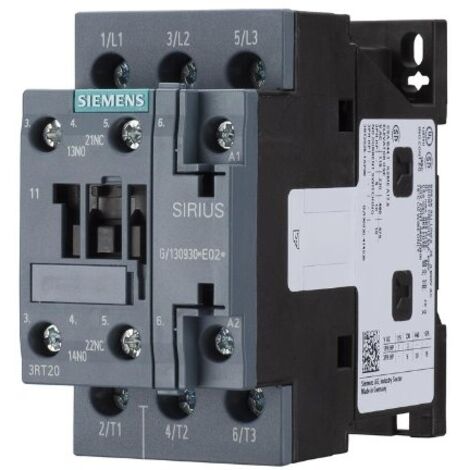 Contactor Siemens 7,5KW 3P 400V 1NA+1NC Bobina 230V Sirius 3RT2025-1AL20