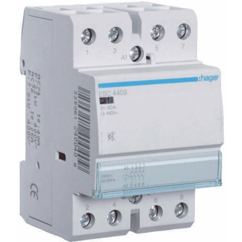 

Contactor 4P 40A 4NA 230V 4 módulo Hager ESC440S Silencioso
