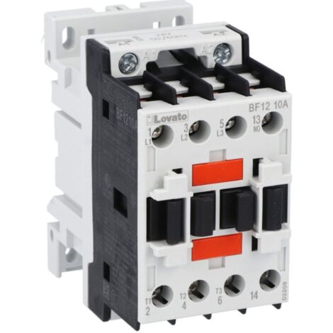 Contactor tripolar Lovato de 12A de bobina en AC 400VAC BF1210A400