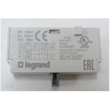 Contacts auxiliaires 2 contacts NO disjoncteur moteur MPX³ montage frontal LEGRAND 417404