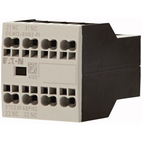 Contacts auxiliaires 2 pôles Ith 16 A 2 O Bornes Push In DILM7 DILM15 000199457 EATON DILM12 XHI02 PI