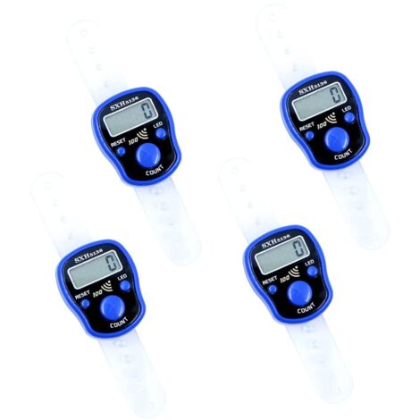 Contador de dedos con fila de marcadores de puntos mini de 4 piezas con pantalla LCD y contador digital electrónico