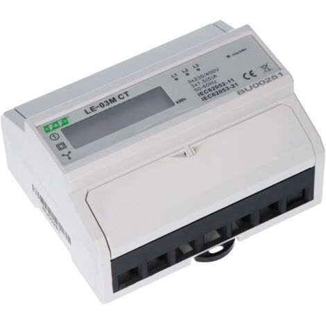 Contador de electricidad trifásico con relación programable, RS-485 MODBUS, LCD, clase 1 LE-03M-CT