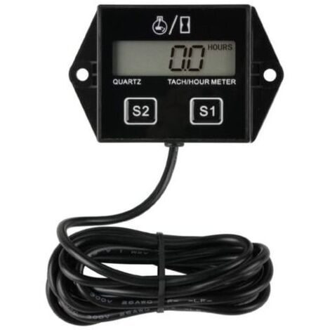 Contador de horas digital, tacómetro, recordatorio de mantenimiento, batería reemplazable, apagado automático, uso para cortadora de césped ZTR, generador de tractor, marino, ATV, moto de nieve, etc.