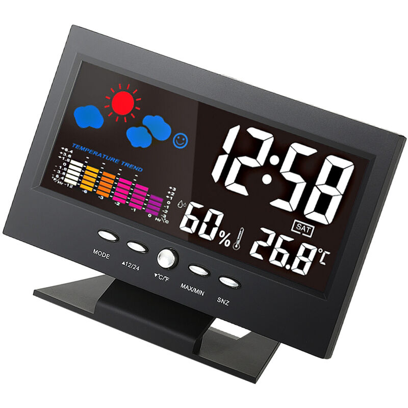 

Contador digital de humedad y temperatura LCD, reloj de estacion meteorologica