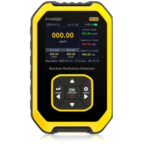 Contador Geiger, detector de radiación nuclear – dosímetro de radiación con pantalla LCD, portátil, recargable, monitor de radiación beta-gamma, 5 unidades de dosificación conmutables.