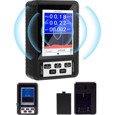 Contador Geiger, medidor de radiación nuclear, dosímetro para medición beta y gamma, detector de radiación profesional con pantalla LCD, negro XXW