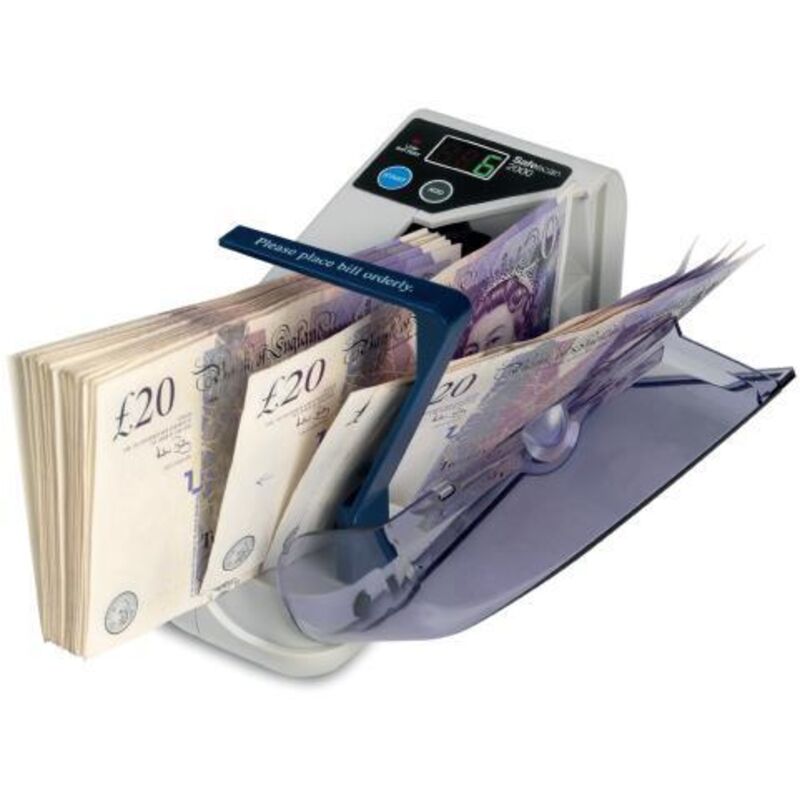 

Contadora de Billetes portátil 2000 de hasta 600 billetes por minuto ideal para mercado, eventos o kioscos - Safescan