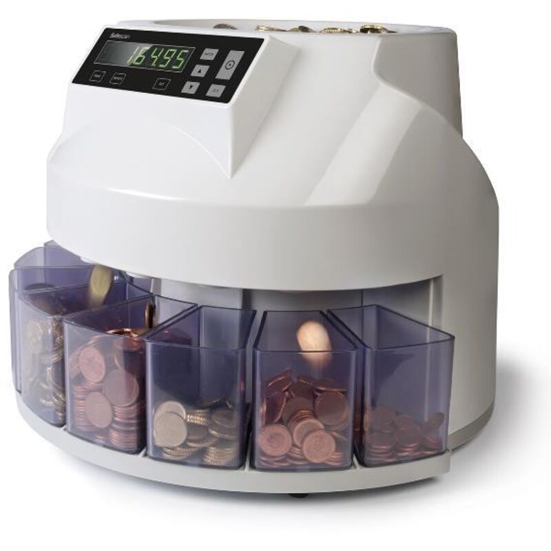 

Contadora y Clasificadora de Monedas 1250 Eur hasta 220 monedas por minuto con capacidad de hasta 500 monedas fácil de usar - Safescan