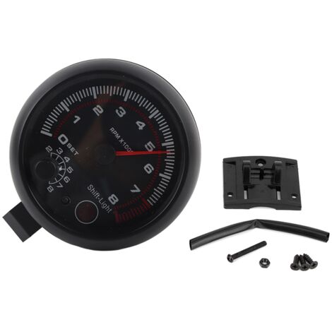 Contagiri per auto da corsa nero da 3,75 pollici 0‑8000 RPM 12V Misuratore universale per automobili