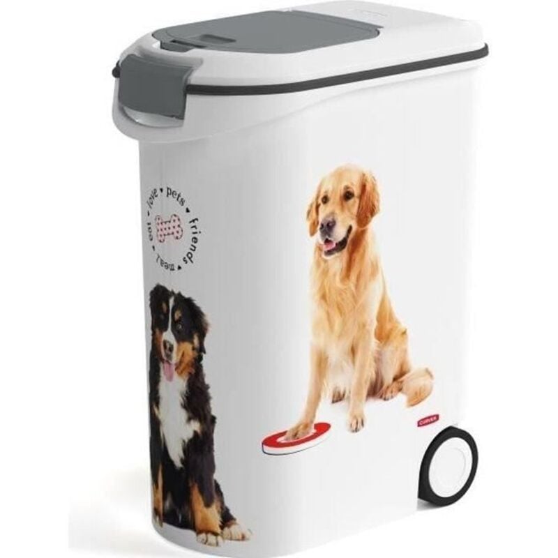 CURVER Conteneur a croquettes Love pets 20 Kg - Blanc - Pour chien