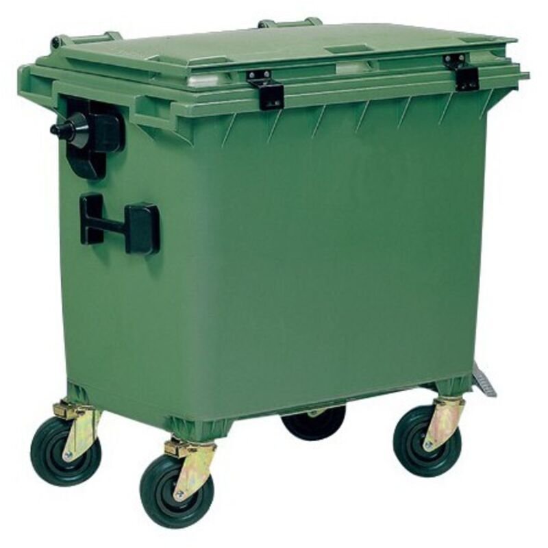 Container poubelle 660 l avec couvercle vert