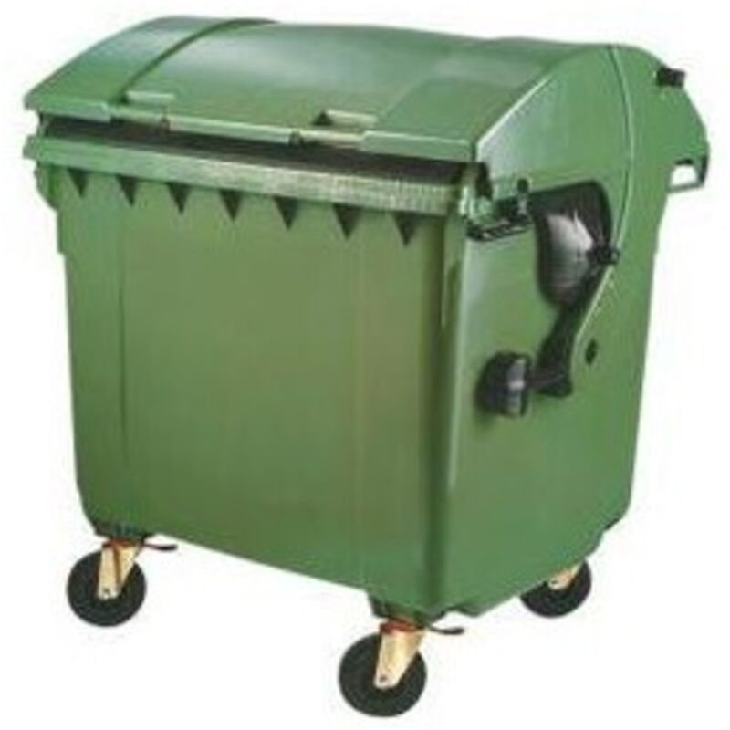 FP - Container poubelle plastique 1,1m3 couvercle arrondi bleu