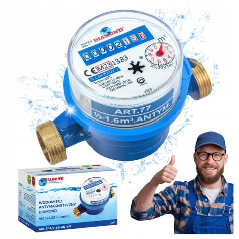 CONTATORE ACQUA ANTIMAGNETICO 1/2'' 1,6 m3 ACQUA FREDDA