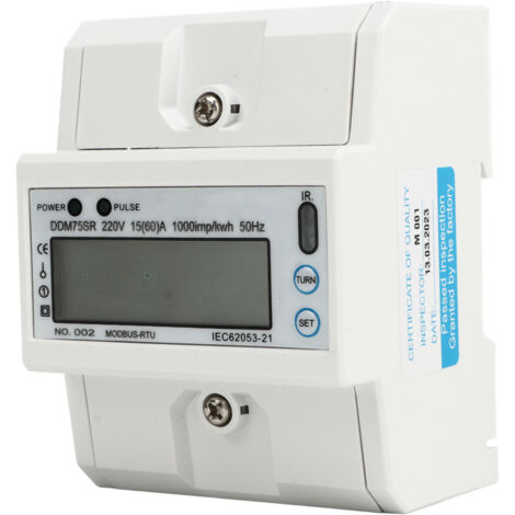 Contatore di energia elettrica digitale monofase LCD kWh elettrico Wattmetro Tester di consumo energetico 4p RS485 Din Rail 15‑60a dc220v