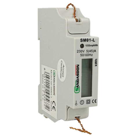 Contatore di Energia Sottolettore MonofaseSD-SM01-L5 45A 1 DIN