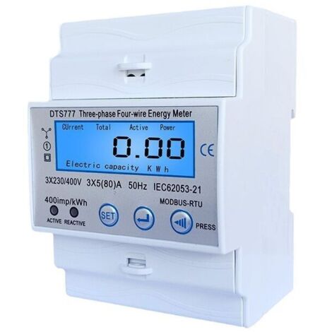 Contatore elettrico Volt Monitor di energia Guida DIN Wattmetro bidirezionale Consumo energetico Ingresso Uscita kWh