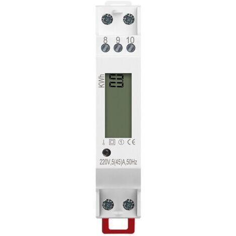 Contatore monofase microelettronico per guida, binario 1P, contatore intelligente, affitto casa, esportazione di alloggi, display digitale, contatore per guida