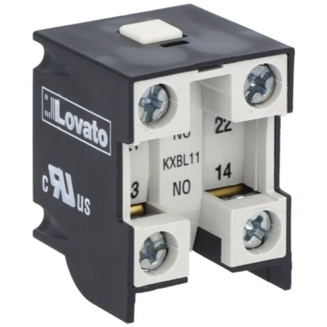 LOVATO CATALOGO COMPONENTI ELETTRICI Blocchetto Lovato contatti 1NA+1NC a scatto KXBS11