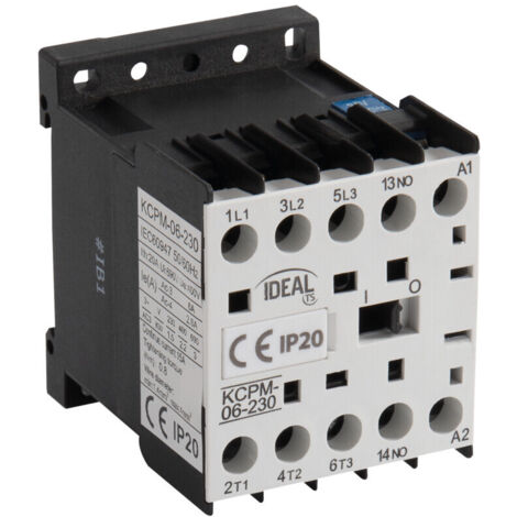 Contattore di potenza miniatura  6A  230 230V AC – Rail TH35  Bianco