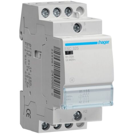 Contattore Hager 25A 3NA 230VAC ECO 2 moduli ESC325