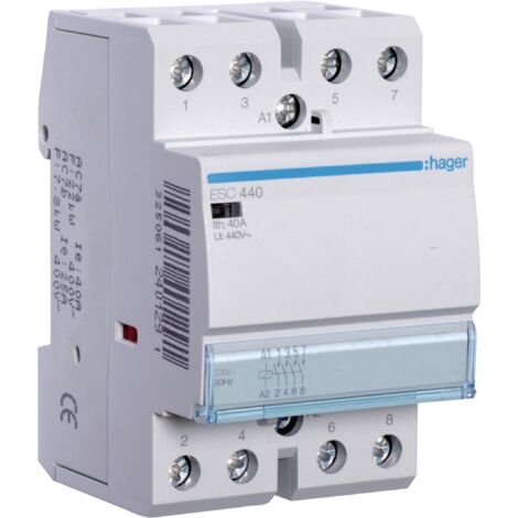 Contattore Hager 40A 4NA 230VAC STD 3 moduli ESC440