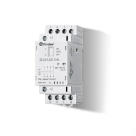 Contattore modulare  25a 4no 230v ac/dc con indicatore led  finder 223400244320