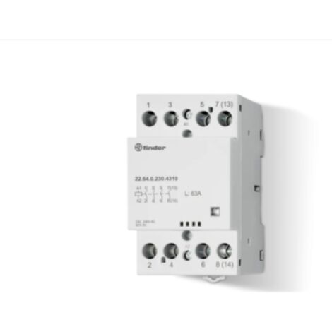 Contattore modulare 63a 4no 230v ac/dc con indicatore led finder 226400244310