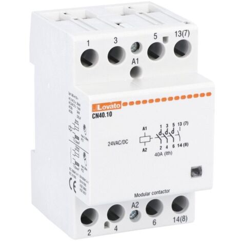 Contattore modulare Lovato 40A AC1 4NO 24VAC/DC 3 moduli CN4010024