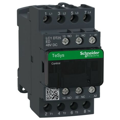 Contattore Schneider LC1DT25ED tesys lc1d 4p ac1 440v 25 a bobina 48 v dc