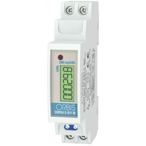 Contax D 2511 So Contatore Monofase Energia Attiva, 1 Modulo, 25A, Inserzione Diretta, Display Digitale, Lampeggio Led 0.5Wh/Imp