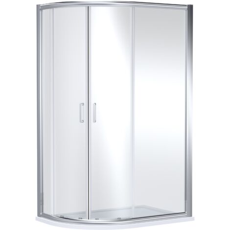 Contemporary 8mm Glass Offset Quadrant Shower Enclosure, 1200 x 800mm, Chrome