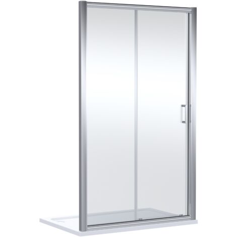 Contemporary 8mm Glass Sliding Reversible Sliding Shower Door, 1200mm, Chrome