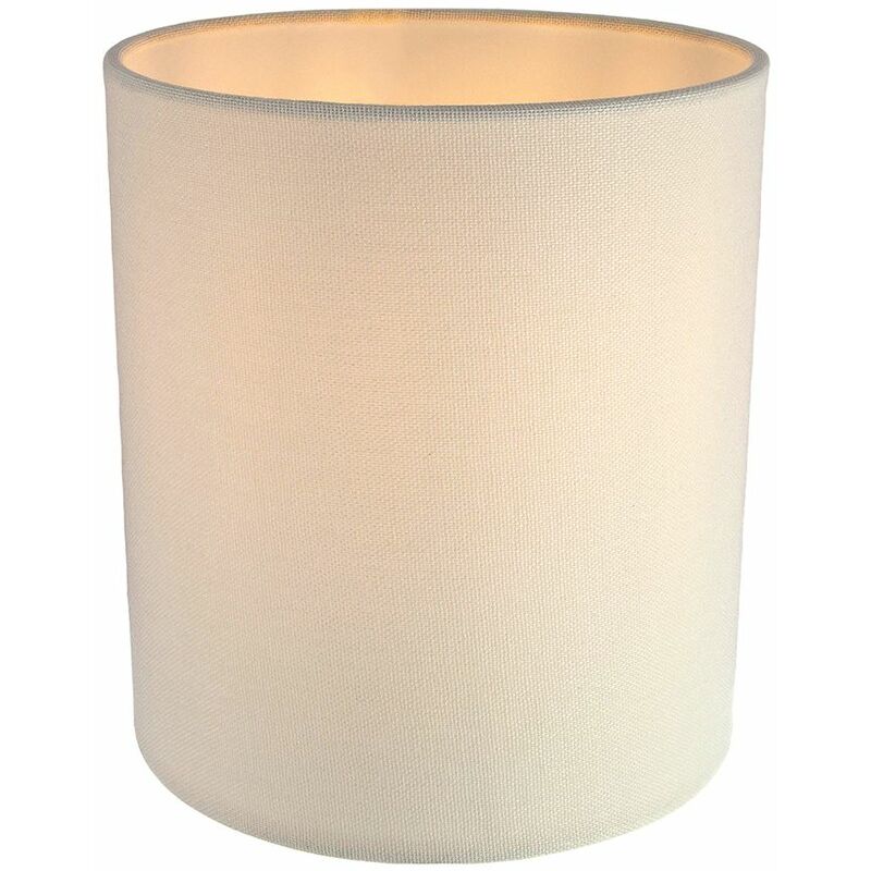 Contemporary and Elegant Soft Cream Linen Fabric 18cm High Cylinder Lamp Shade by Happy Homewares
