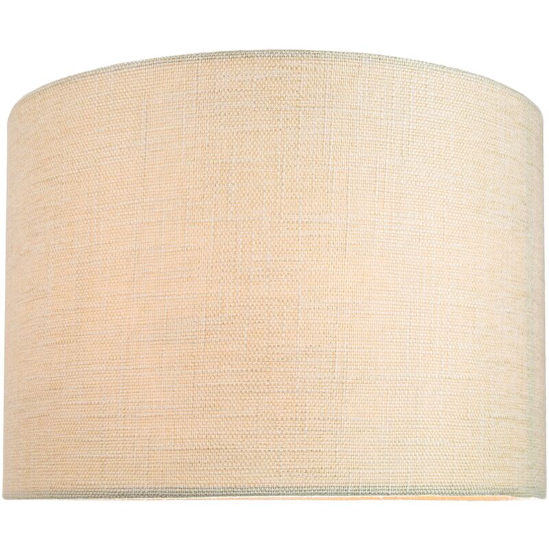 Contemporary and Sleek 10 Inch Cream Linen Fabric Drum Lamp Shade 60w Maximum by Happy Homewares