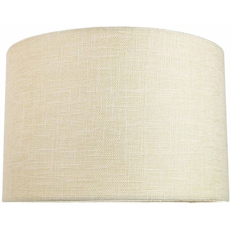 Contemporary and Sleek 12 Inch Cream Linen Fabric Drum Lamp Shade 60w Maximum by Happy Homewares