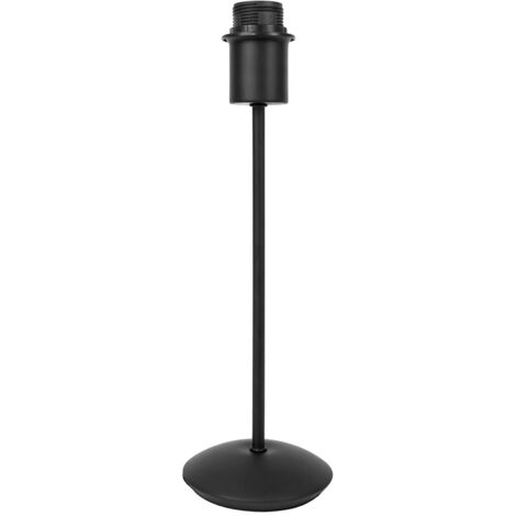 Contemporary and Sleek Matt Black Metal Table Lamp Base with Inline Switch by Happy Homewares - Black