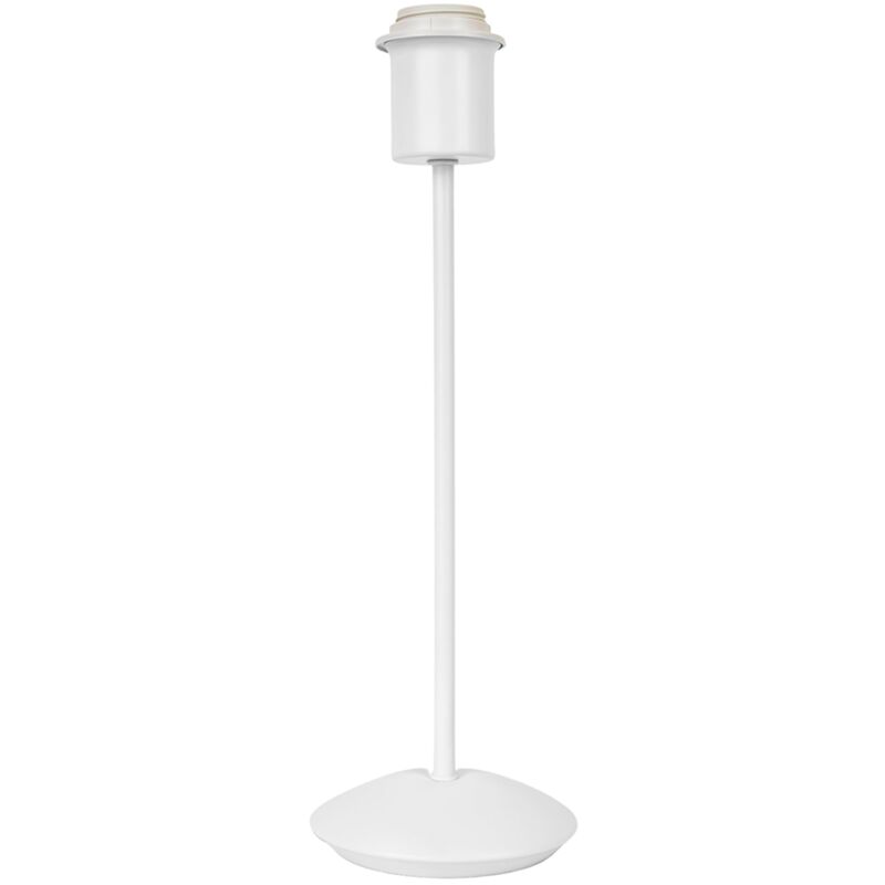 Contemporary and Sleek Matt White Metal Table Lamp Base with Inline Switch by Happy Homewares