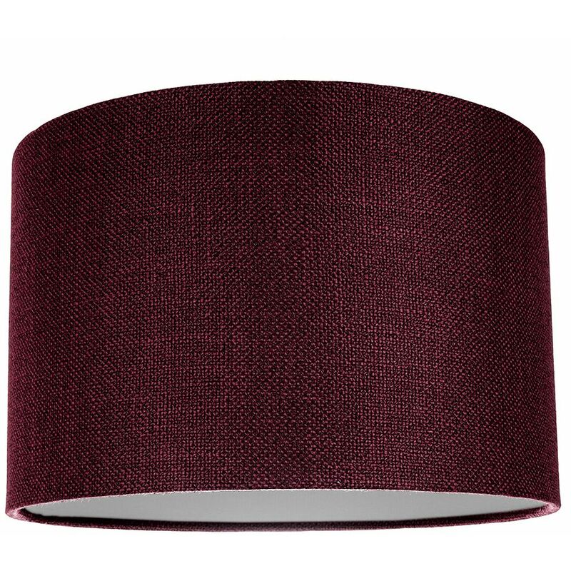 Contemporary and Sleek Purple Plain Linen Fabric Drum Lamp Shade 60w Maximum by Happy Homewares