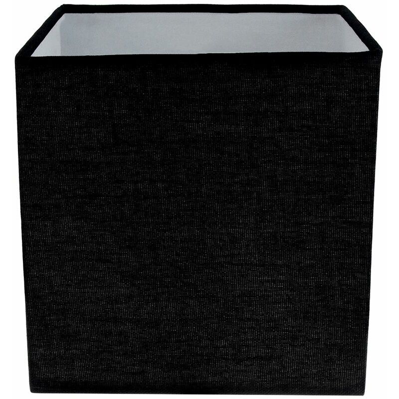 Contemporary and Stylish Ash Black Linen Fabric Square 16cm Lamp Shade by Happy Homewares