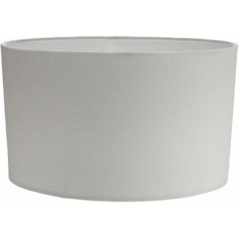 Contemporary and Stylish Dove Grey Linen Fabric Oval Lamp Shade - 30cm Width by Happy Homewares