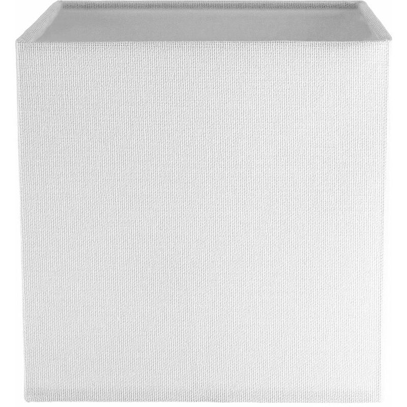 Contemporary and Stylish Ivory White Linen Fabric 16cm Square Lamp Shade by Happy Homewares