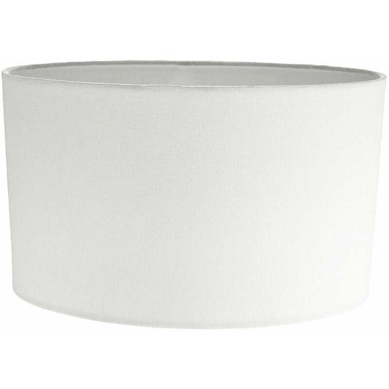 Contemporary and Stylish Ivory White Linen Fabric Oval Lamp Shade - 30cm Width by Happy Homewares