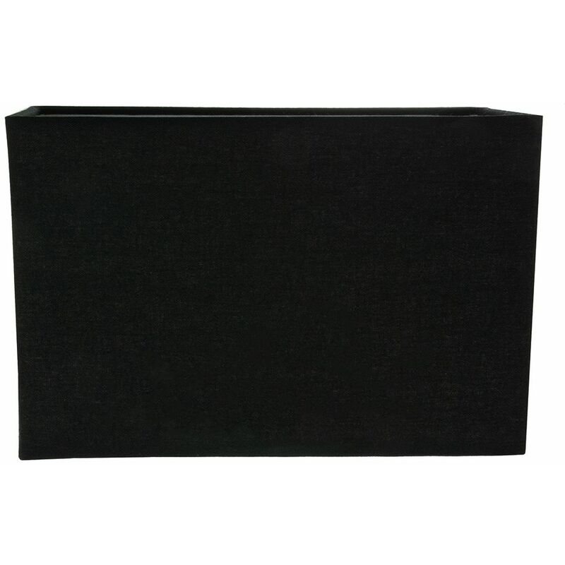 Contemporary and Stylish Jet Black Linen Fabric Rectangular Lamp Shade by Happy Homewares