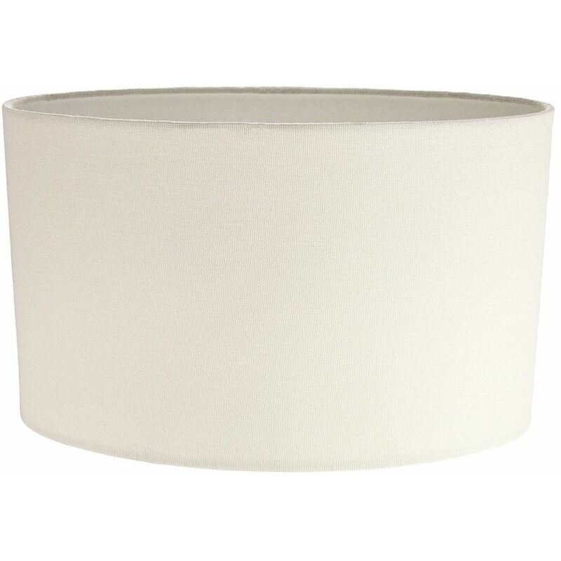 Contemporary and Stylish Soft Cream Linen Fabric Oval Lamp Shade - 30cm Width by Happy Homewares