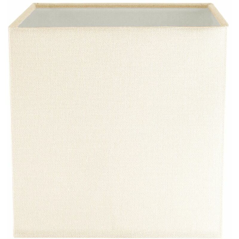 Contemporary and Stylish Soft Cream Linen Fabric Square 16cm Lamp Shade by Happy Homewares