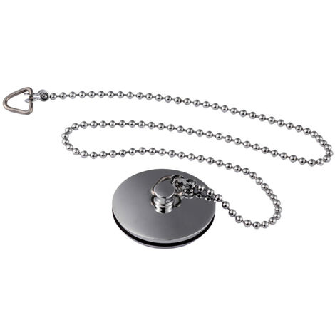 Contemporary Bathroom Bath Plug and Ball Chain, 17mm x 42mm, Chrome, Balterley