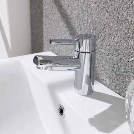 Contemporary Bathroom Chrome Basin Sink Single Lever Mixer Tap